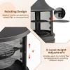 Giantex 2 in 1 Outdoor Fire Pit with Grill, 30 Inch Metal Chiminea, Wood Burning Fireplace with Chimney, Spark Screen Door & Fire Poker, Patio Firepit for Garden, Backyard, BBQ