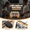 Giantex 20 Inch Foosball Table – Tabletop Football Table w/LED Lights, Realistic Players & 2 Balls, Wooden Soccer Game Table for Kids Adults, Mini Foosball Table for Party, Game Room, Family Night