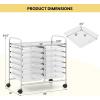 Giantex 20-Drawer Storage Drawer Cart, Rolling Organizer Cart for Office School Tools Scrapbook Paper, Utility Rack on Wheels (Multicolor)(Clear)
