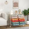 Giantex 20-Drawer Storage Drawer Cart, Rolling Organizer Cart for Office School Tools Scrapbook Paper, Utility Rack on Wheels (Multicolor)(Macaron)