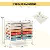 Giantex 20-Drawer Storage Drawer Cart, Rolling Organizer Cart for Office School Tools Scrapbook Paper, Utility Rack on Wheels (Multicolor)(Macaron)