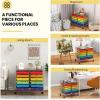 Giantex 20-Drawer Storage Drawer Cart, Rolling Organizer Cart for Office School Tools Scrapbook Paper, Utility Rack on Wheels (Multicolor)(Multicolor)