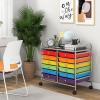 Giantex 20-Drawer Storage Drawer Cart, Rolling Organizer Cart for Office School Tools Scrapbook Paper, Utility Rack on Wheels (Multicolor)(Multicolor)