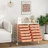 Giantex 20-Drawer Storage Drawer Cart, Rolling Organizer Cart for Office School Tools Scrapbook Paper, Utility Rack on Wheels (Multicolor)(Peach Fuzz)