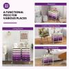 Giantex 20-Drawer Storage Drawer Cart, Rolling Organizer Cart for Office School Tools Scrapbook Paper, Utility Rack on Wheels (Multicolor)(Purple Gradient)