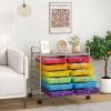 Giantex 20-Drawer Storage Drawer Cart, Rolling Organizer Cart for Office School Tools Scrapbook Paper, Utility Rack on Wheels (Multicolor)(Rainbow)