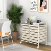 Giantex 20-Drawer Storage Drawer Cart, Rolling Organizer Cart for Office School Tools Scrapbook Paper, Utility Rack on Wheels (Multicolor)(White)