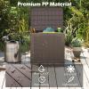 Giantex 25 Gallon Outdoor Storage Box, Patio Deck Box with Lockable Lid, Wicker-woven Texture, Waterproof Storage Bench for Pool Accessories, Garden Tools, Package Delivery, Patio Furniture (Black)(Brown)