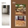 Giantex 27 PCS Interlocking Patio Deck Tiles, 12 x 12in Acacia Hardwood Floor Tiles, Tools Free Assembly, 27 sq. Ft Wood Composite Deck Flooring Pavers for Outdoor & Indoor, Checker Pattern(20 PCS)