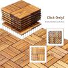 Giantex 27 PCS Interlocking Patio Deck Tiles, 12 x 12in Acacia Hardwood Floor Tiles, Tools Free Assembly, 27 sq. Ft Wood Composite Deck Flooring Pavers for Outdoor & Indoor, Checker Pattern(20 PCS)