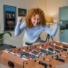Giantex 27in Folding Foosball Table with 2 Mini Footballs, Score Keepers – ASTM Certified for Indoor Recreation, Great for Family Game Nights and Parties