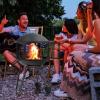 Giantex 28″ Portable Fire Pit on Wheels, Outdoor Mobile Wood Burning Firepit w/Log Grate, Fire Poker, Heavy-Duty Steel Frame & Solid Metal Top, 2-Door Gate, Rolling Fire Pits for Entertaining Camping