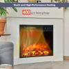Giantex 28.5″ Electric Fireplace Insert, Wall Recessed/Mounted, Freestanding Fireplace with Remote Control, 3 Color Adjustable Flames, 2 Modes Heat, 8 H Timer, 5 Brightness Settings, 750/1500W Heater(18-inches)
