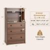 Giantex 3 Drawers Dresser for Bedroom – Modern Storage Dresser Chest of Drawers with 2 Shelves, 3 Pull-Out Drawers, Tall Nightstand with Anti-toppling Device for Bedroom Living Room Entryway (Walnut)(Walnut)