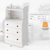 Giantex 3 Drawers Dresser for Bedroom – Modern Storage Dresser Chest of Drawers with 2 Shelves, 3 Pull-Out Drawers, Tall Nightstand with Anti-toppling Device for Bedroom Living Room Entryway (Walnut)(White)