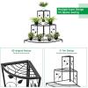 Giantex 3 Tiers Corner Shelf Metal Plant Stand, Stair-Step Style Flower Pot Display, Ladder Plant Display Rack, Quarter Round Plant Shelf for Indoor Outdoor Use