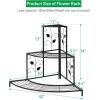 Giantex 3 Tiers Corner Shelf Metal Plant Stand, Stair-Step Style Flower Pot Display, Ladder Plant Display Rack, Quarter Round Plant Shelf for Indoor Outdoor Use