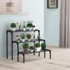 Giantex 3 Tiers Metal Plant Stand, Ladder Flower Pots Holders, 3 Tiers Step Plant Display Rack, Heavy Duty Utility Storage Organizer Rack for Home Garden Patio Balcony, Stair Style Plant Stand