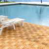 Giantex 30 PCS Acacia Wood Interlocking Patio Deck Tiles, 12″ x 12″ Indoor Outdoor Flooring Tiles for Balcony, Garden, Poolside, 30 Sq.ft Coverage, No Tools Required (Natural Wood, Checker Pattern)