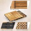 Giantex 30 PCS Acacia Wood Interlocking Patio Deck Tiles, 12″ x 12″ Indoor Outdoor Flooring Tiles for Balcony, Garden, Poolside, 30 Sq.ft Coverage, No Tools Required (Natural Wood, Checker Pattern)