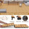 Giantex 30 PCS Acacia Wood Interlocking Patio Deck Tiles, 12″ x 12″ Indoor Outdoor Flooring Tiles for Balcony, Garden, Poolside, 30 Sq.ft Coverage, No Tools Required (Natural Wood, Checker Pattern)