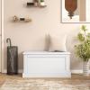 Giantex 35.5-Inches Storage Chest with Safety Metal Hinges, Wooden Flip Top Tool Trunk, Hydraulic Strut, Organizer Box, Large Farmhouse Storage Bench for Bedroom, Living Room, Entryway (White)(White)