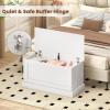 Giantex 35.5-Inches Storage Chest with Safety Metal Hinges, Wooden Flip Top Tool Trunk, Hydraulic Strut, Organizer Box, Large Farmhouse Storage Bench for Bedroom, Living Room, Entryway (White)(White)