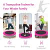 Giantex 36″ 38″ Foldable Rebounder Trampoline for Adults, Stable & Quiet Small Exercise Trampoline with Safety Pad, Indoor Outdoor Mini Fitness Trampoline for Adults Kids Workout, Max Load 330lbs(Pink)