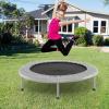 Giantex 36″ 38″ Foldable Rebounder Trampoline for Adults, Stable & Quiet Small Exercise Trampoline with Safety Pad, Indoor Outdoor Mini Fitness Trampoline for Adults Kids Workout, Max Load 330lbs(Grey)