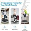 Giantex 36″ 38″ Foldable Rebounder Trampoline for Adults, Stable & Quiet Small Exercise Trampoline with Safety Pad, Indoor Outdoor Mini Fitness Trampoline for Adults Kids Workout, Max Load 330lbs(Grey)