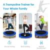 Giantex 36″ 38″ Foldable Rebounder Trampoline for Adults, Stable & Quiet Small Exercise Trampoline with Safety Pad, Indoor Outdoor Mini Fitness Trampoline for Adults Kids Workout, Max Load 330lbs(Blue)