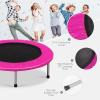 Giantex 36″ 38″ Foldable Rebounder Trampoline for Adults, Stable & Quiet Small Exercise Trampoline with Safety Pad, Indoor Outdoor Mini Fitness Trampoline for Adults Kids Workout, Max Load 330lbs(Pink)