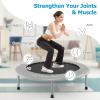 Giantex 36″ 38″ Folding Mini Trampoline, Portable Recreational Fitness Trampoline for Adults, Kids, Max Load 330lbs, Foldable Indoor Exercise Rebounder Trampoline(Grey)
