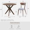 Giantex 3-Piece Dining Table and Chair Set, Wooden Kitchen Table Set, Farmhouse Round Kitchen Table and 2 Cushioned Dinette Chairs, Mid-Century Dining Table Set for Dining Room, Living Room