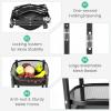 Giantex 3-Tier Fruit Vegetable Basket with Rollers – 35″ Tall No Assembly Required Metal Wire Storage Organizer Trolley Cart, Tool-Free Assembly One-Second Folding Utility Cart with Wheels(Black-square)