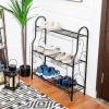 Giantex 3-Tier Metal Plant Stand, Indoor Outdoor Flower Pots Holder, Plant Display Rack Shelf, Utility Storage Organizer Rack for Balcony Patio Garden Living Room Home