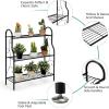 Giantex 3-Tier Metal Plant Stand, Indoor Outdoor Flower Pots Holder, Plant Display Rack Shelf, Utility Storage Organizer Rack for Balcony Patio Garden Living Room Home