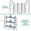 Giantex 3-Tier Metal Plant Stand, Indoor Outdoor Flower Pots Holder, Plant Display Rack Shelf, Utility Storage Organizer Rack for Balcony Patio Garden Living Room Home