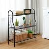 Giantex 3-Tier Metal Plant Stand, Indoor Outdoor Flower Pots Holder, Plant Display Rack Shelf, Utility Storage Organizer Rack for Balcony Patio Garden Living Room Home