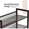 Giantex 3-Tier Metal Shoe Rack, Shoe Storage Organizer with Adjustable Angled or Flat Mesh Shelf for 9 to 12 Pairs of Shoes, Freestanding Shoe Shelf for Bedroom, Entryway, Closet, Hallway(4-Tier)