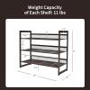 Giantex 3-Tier Metal Shoe Rack, Shoe Storage Organizer with Adjustable Angled or Flat Mesh Shelf for 9 to 12 Pairs of Shoes, Freestanding Shoe Shelf for Bedroom, Entryway, Closet, Hallway(3-Tier)