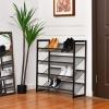 Giantex 3-Tier Metal Shoe Rack, Shoe Storage Organizer with Adjustable Angled or Flat Mesh Shelf for 9 to 12 Pairs of Shoes, Freestanding Shoe Shelf for Bedroom, Entryway, Closet, Hallway(4-Tier)