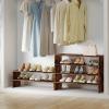 Giantex 3-in-1 Vertical Shoe Rack, 6-Tier Free Standing Shoe Storage Organizer w/Stackable Design for 18 Pairs, 31 Inch Wide Wood Shoe Shelf for Closet, Entryway, Living Room, Office, White(Brown)