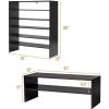 Giantex 3-in-1 Vertical Shoe Rack, 6-Tier Free Standing Shoe Storage Organizer w/Stackable Design for 18 Pairs, 31 Inch Wide Wood Shoe Shelf for Closet, Entryway, Living Room, Office, White(Walnut)
