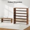 Giantex 3-in-1 Vertical Shoe Rack, 6-Tier Free Standing Shoe Storage Organizer w/Stackable Design for 18 Pairs, 31 Inch Wide Wood Shoe Shelf for Closet, Entryway, Living Room, Office, White(Brown)