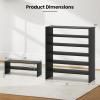 Giantex 3-in-1 Vertical Shoe Rack, 6-Tier Free Standing Shoe Storage Organizer w/Stackable Design for 18 Pairs, 31 Inch Wide Wood Shoe Shelf for Closet, Entryway, Living Room, Office, White(Black)