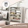 Giantex 3-in-1 Vertical Shoe Rack, 6-Tier Free Standing Shoe Storage Organizer w/Stackable Design for 18 Pairs, 31 Inch Wide Wood Shoe Shelf for Closet, Entryway, Living Room, Office, White(White)