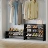 Giantex 3-in-1 Vertical Shoe Rack, 6-Tier Free Standing Shoe Storage Organizer w/Stackable Design for 18 Pairs, 31 Inch Wide Wood Shoe Shelf for Closet, Entryway, Living Room, Office, White(Black)