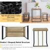 Giantex 4 Piece Dining Table Set, 47.5” Kitchen Table and Chairs for 4, Nesting Furniture Set w/Bench & 2 Stools, Space-Saving Table Set, Modern Functional Desk Set for Dining Room Restaurant, Oak