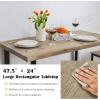 Giantex 4 Piece Dining Table Set, 47.5” Kitchen Table and Chairs for 4, Nesting Furniture Set w/Bench & 2 Stools, Space-Saving Table Set, Modern Functional Desk Set for Dining Room Restaurant, Oak